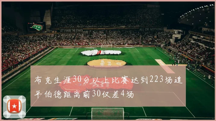 布克生涯30分以上比赛达到223场追平伯德距离前30仅差4场